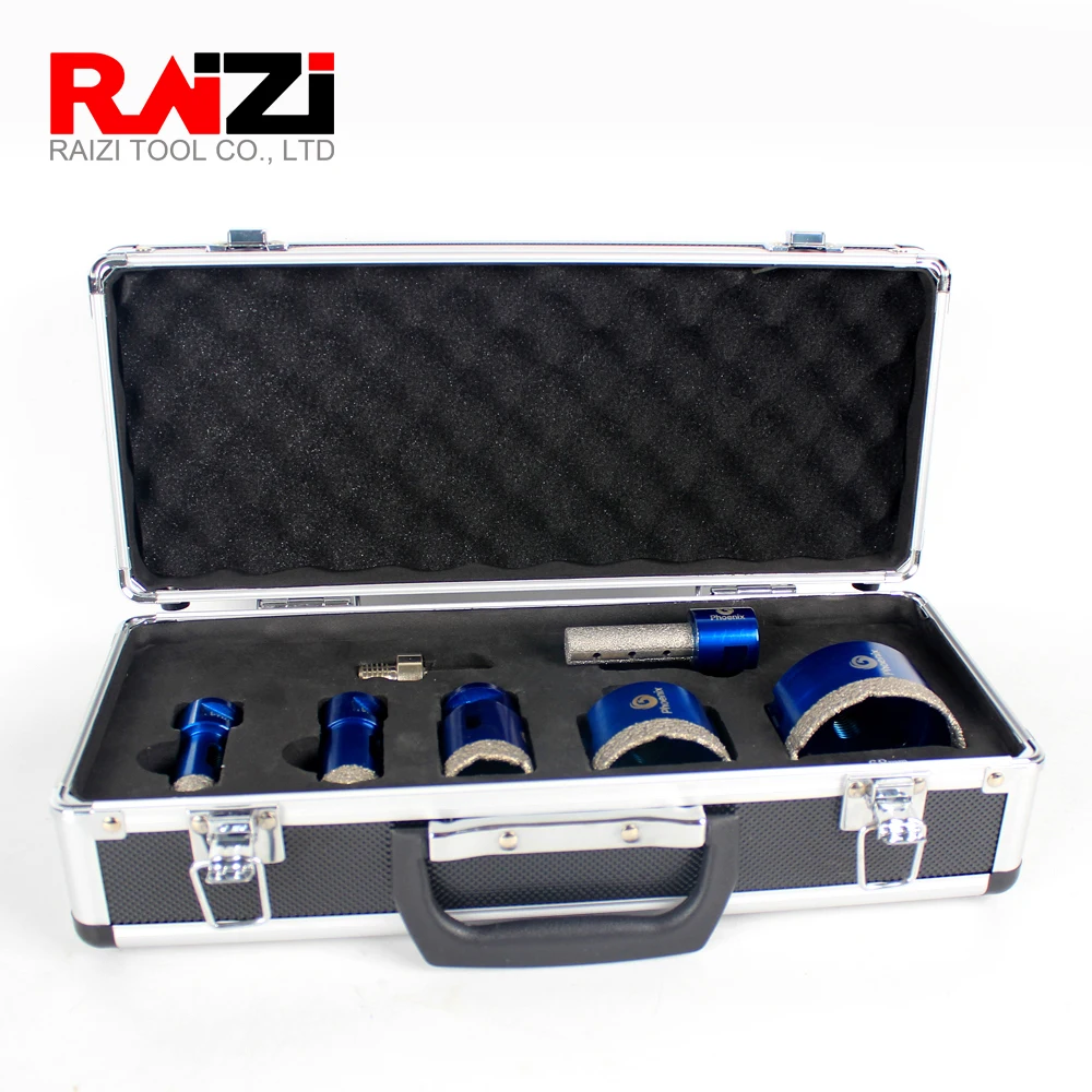 Raizi DIamond Core Drill Bit Set M14 for Tile Ceramic Marble Porcelain Granite 7pcs Diamond Coated Core Hole Saw Finger Bit