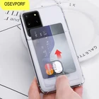 Прозрачный чехол с отделением для кредитных карт для Samsung A51, A71, A50, A70, A21, A11, модный противоударный силиконовый чехол для Samsung 9, 10, Note