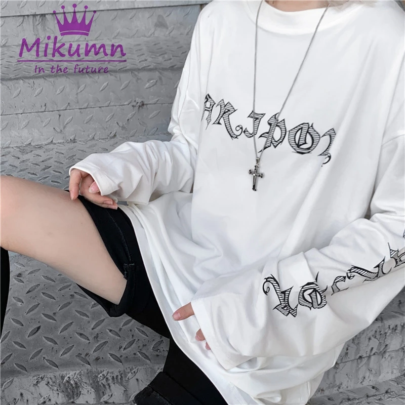 Футболка в стиле Харадзюку С аниме и надписью уличная одежда готическом