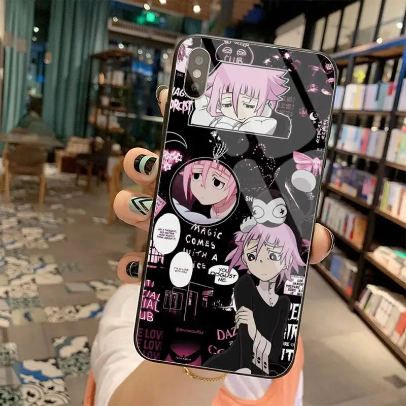 YJZFDYRM hot animal Soul Eater Painted Phone Case Tempered Glass For iPhone 11 Pro XR XS MAX 8 X 7 6S 6 Plus SE 2020 case | Мобильные
