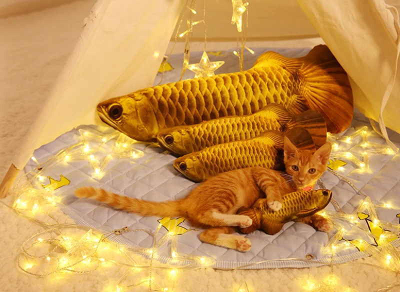 1 шт., креативные игрушки для домашних животных, кошек, котят, жевательных кошек, кошачья мята, мягкая Рыбка, интерактивный котенок, продукт 20 см, 30 см, 40 см, четыре размера