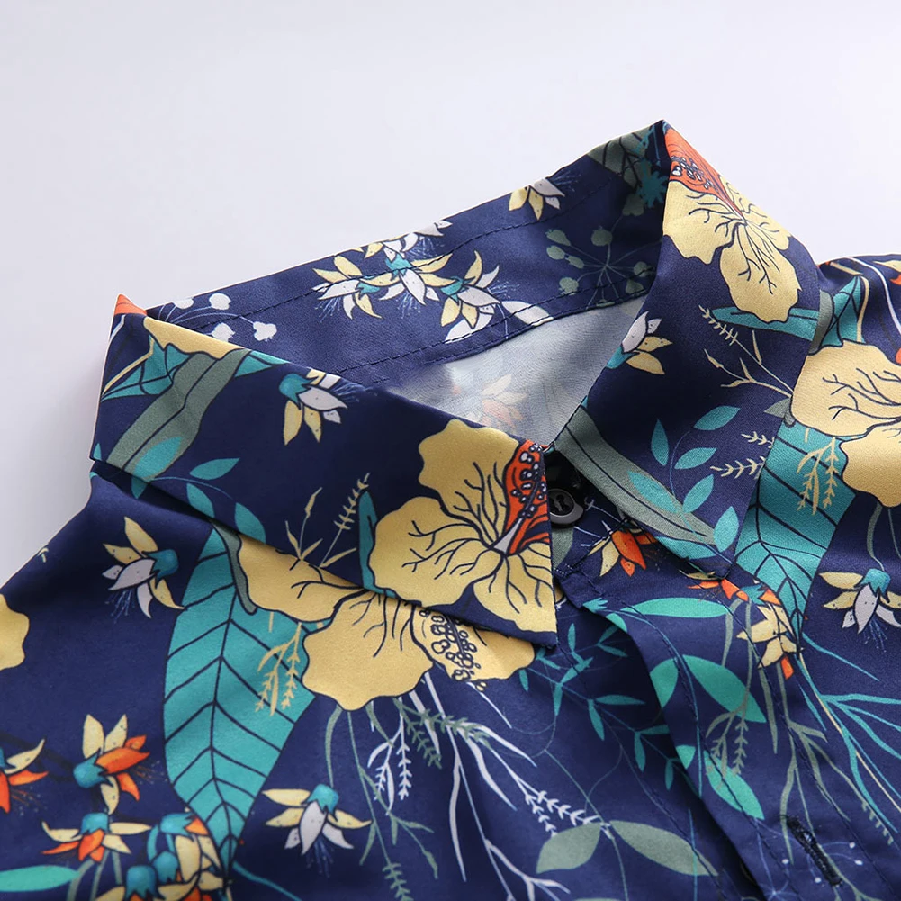 

New Fashion Men Floral Shirt Long Sleeve Casual Shirt Fashion 3D Rose Print Turn-down Collar Slim Shirt For Men Clothing