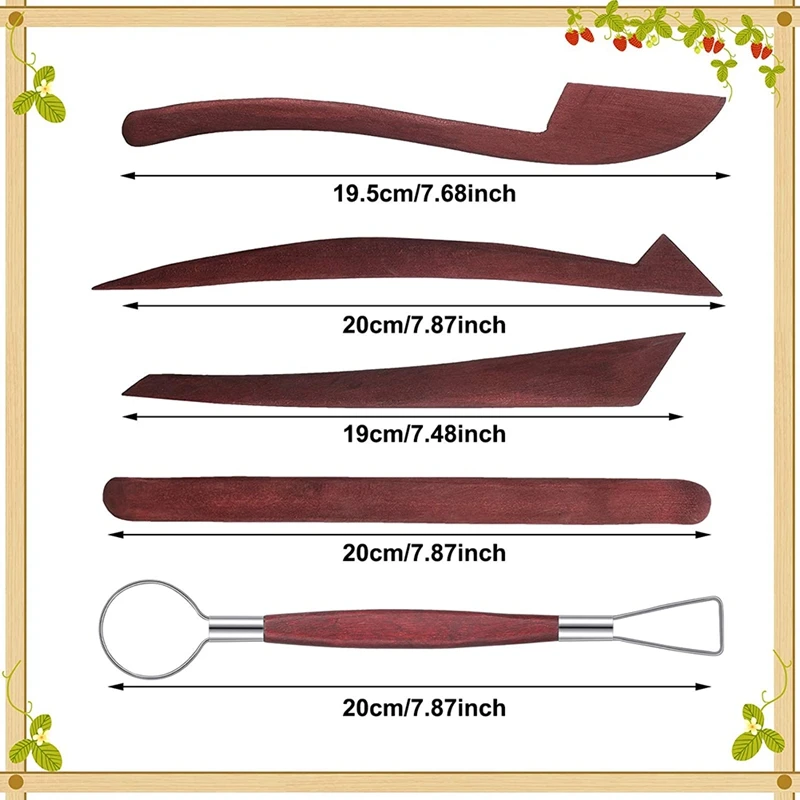 

11 Pieces Clay Sculpting Set Wooden Handle Clay Pottery Sculpting Tools DIY Wooden Clay Tools Double-Sided Carving Tool
