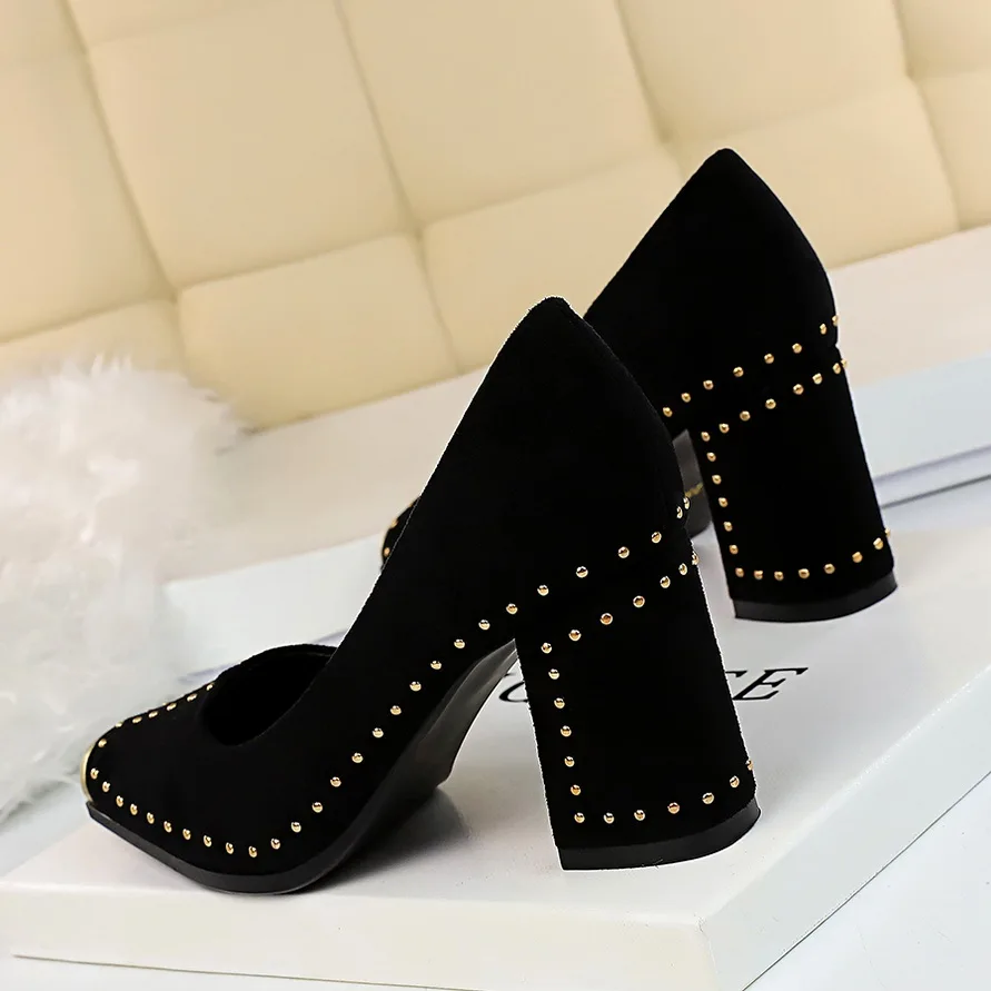 Туфли Bigtree женские на квадратном каблуке классические модные свадебные туфли