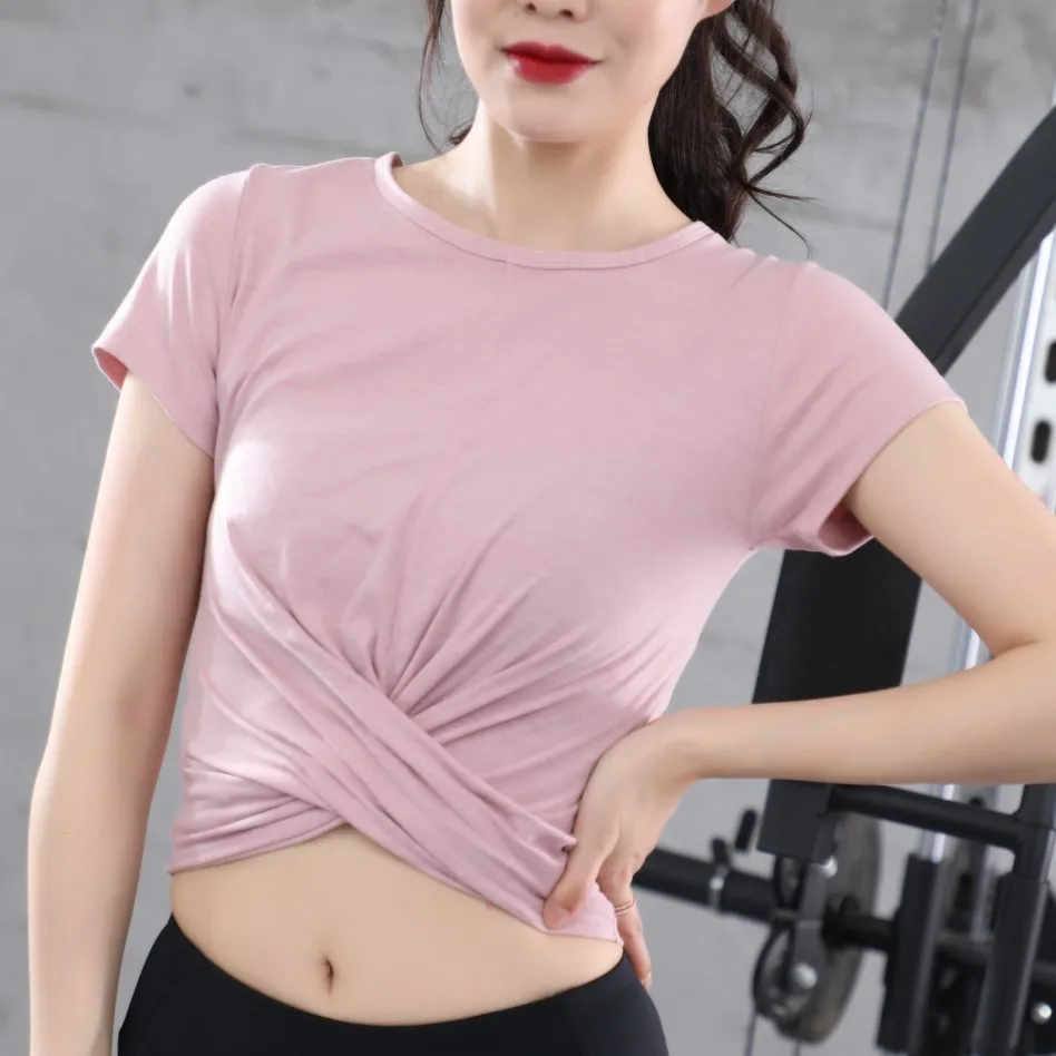 

Women Long Sleeve Running Shirts Sexy Exposed Navel Yoga T-shirts Quick Dry Fitness Gym Crop Tops Solid Sports Shirts