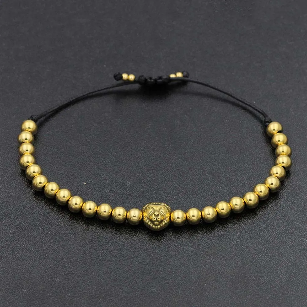 Браслет из леопарда и льва для мужчин женщин браслеты с бусинами натурального