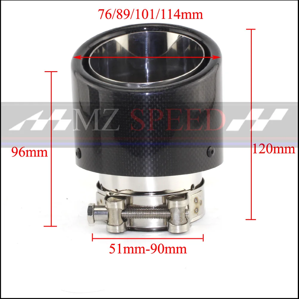 1 шт. длинный глянцевый глушитель 120 мм из углеродного волокна и нержавеющей стали