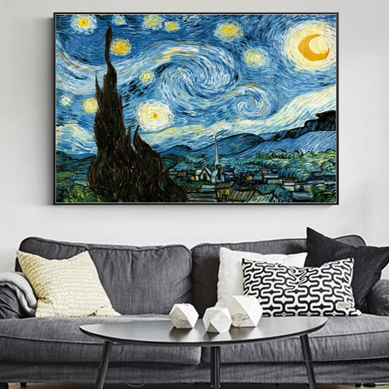 Ван Гог Звездный Ночной пейзаж известные импрессионистские настенные картины