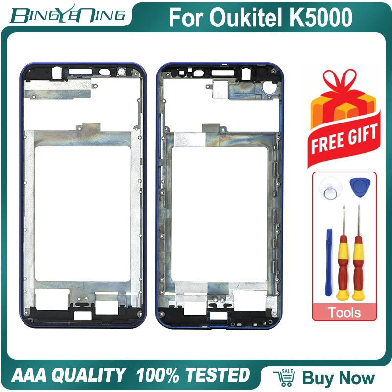Высококачественная новая Оригинальная передняя рамка для Oukitel K5000, передняя крышка корпуса, чехол, запасные части для ремонта