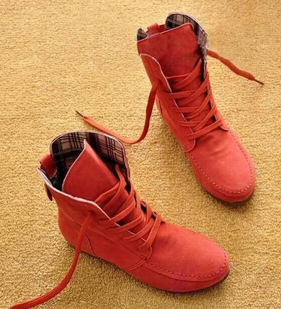 Autumn New Female Women's Boots Flat Lace Ankle For Women Rome Student Plus Sizes34-44 buttons Decorative Shoes433 | Обувь