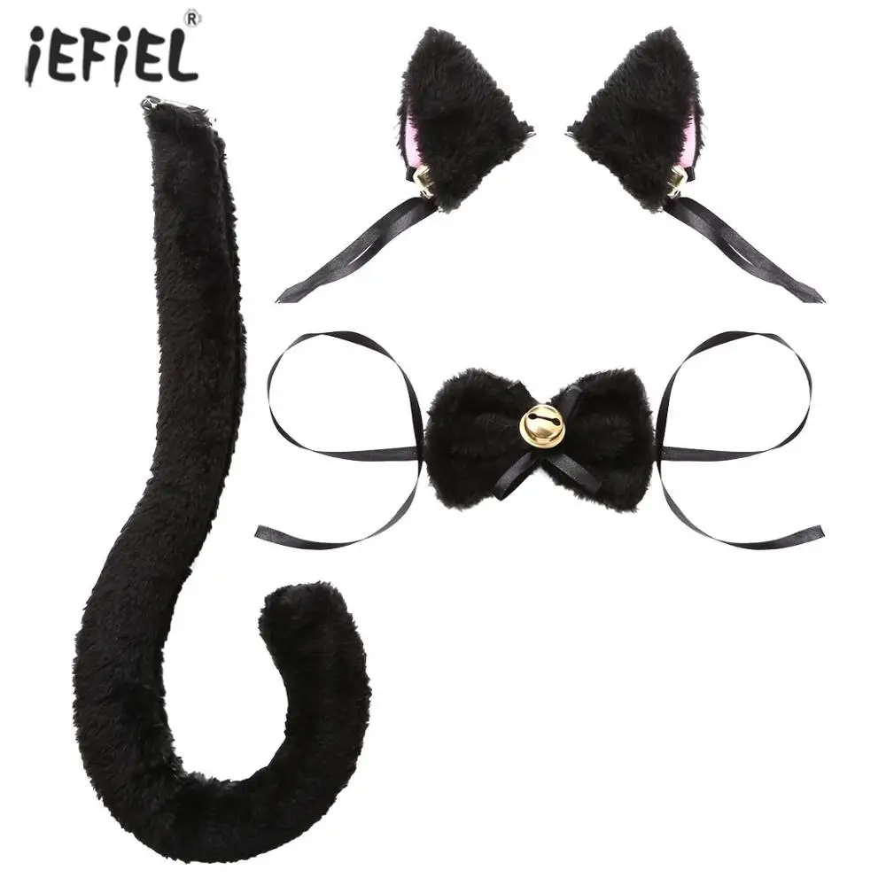 Женский обруч для волос с кошачьими ушками 3 шт. плюшевые вечерние обручи косплея