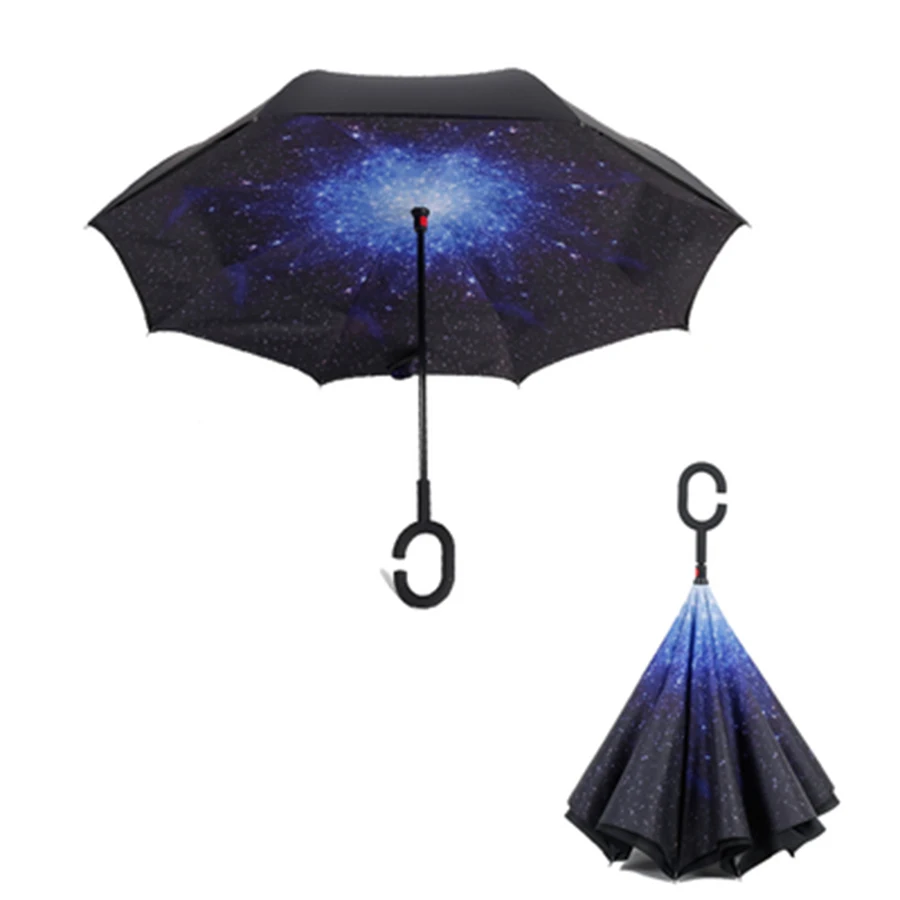 Зонт с обратной звездой высокое качество креативный двухслойный зонтик от дождя