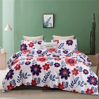 red blue flowers modern pastoral luxury comforter bedding set fashion king queen twin size bed linen duvet cover sets gift