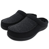 home slippers for men warm plush black woolen cloth shoes mens slides indoor slippers cusual cotton house slipper plus size 48