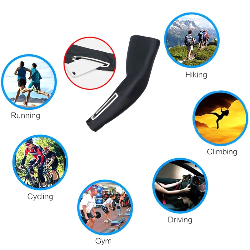 

1pc Elbow Arm Sleeve Cover Bag Elastic Outdoor Cycling Armband Sunscreen for Arm Protect EDF88