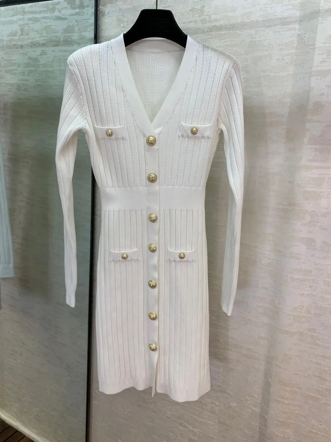 11.28 High end Tailored Women Temperament Slim V-neck package hip knitted dress | Женская одежда