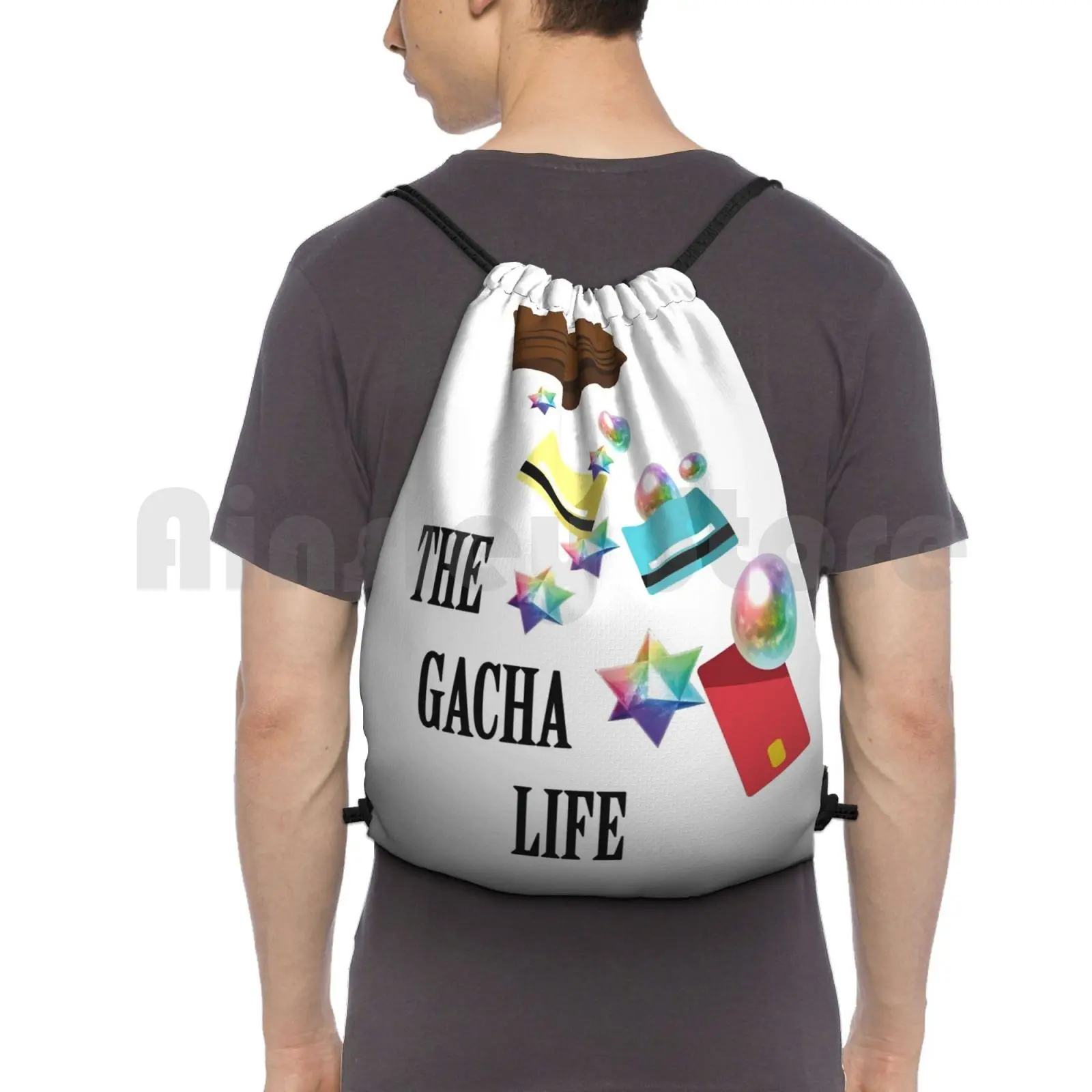

The Gacha Life Backpack Drawstring Bags Gym Bag Waterproof Gacha Mobile Game Anime Weeb Fatego Money Whaling