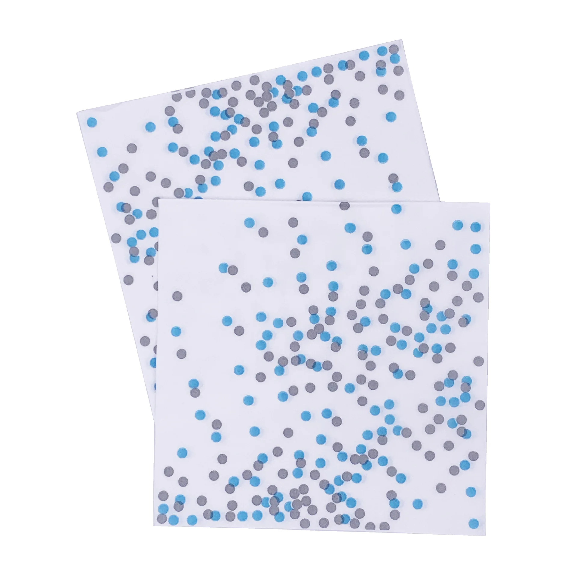 16 шт./лот серебряный золотой фольги в горошек голубого и бумажную салфетку для