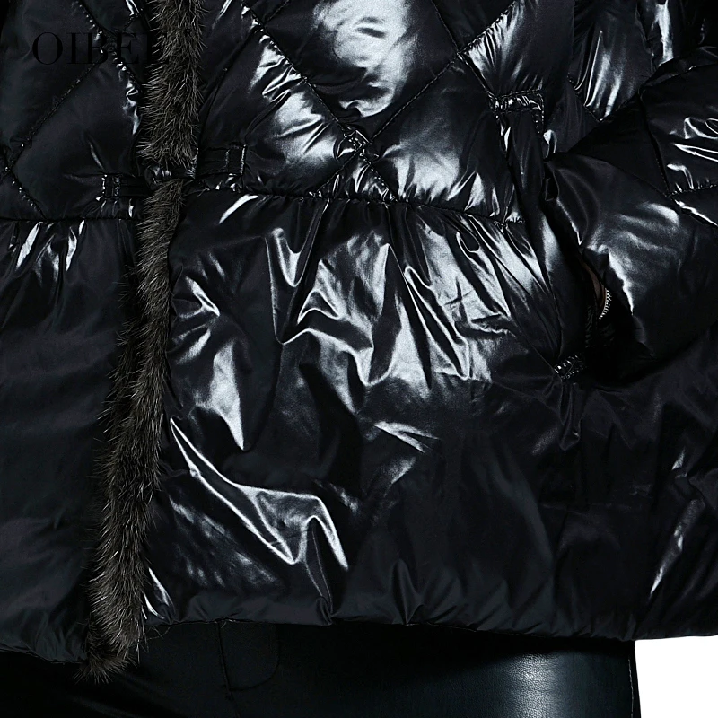 Fashion Trend Warm Fur collar Super Hot Pocket Long Sleeves Overcoat Female Plus Size short Women's Winter Puffer Down Jacket