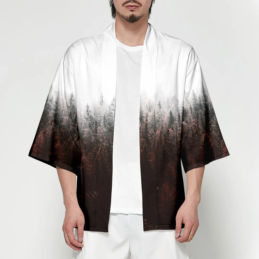 

2021 Hot Crane Kimonos Japanese Men Women Kimono Cardigan Casual Yukata Streetwear Fashion Kimono Popular Ethnic Costume Kimono