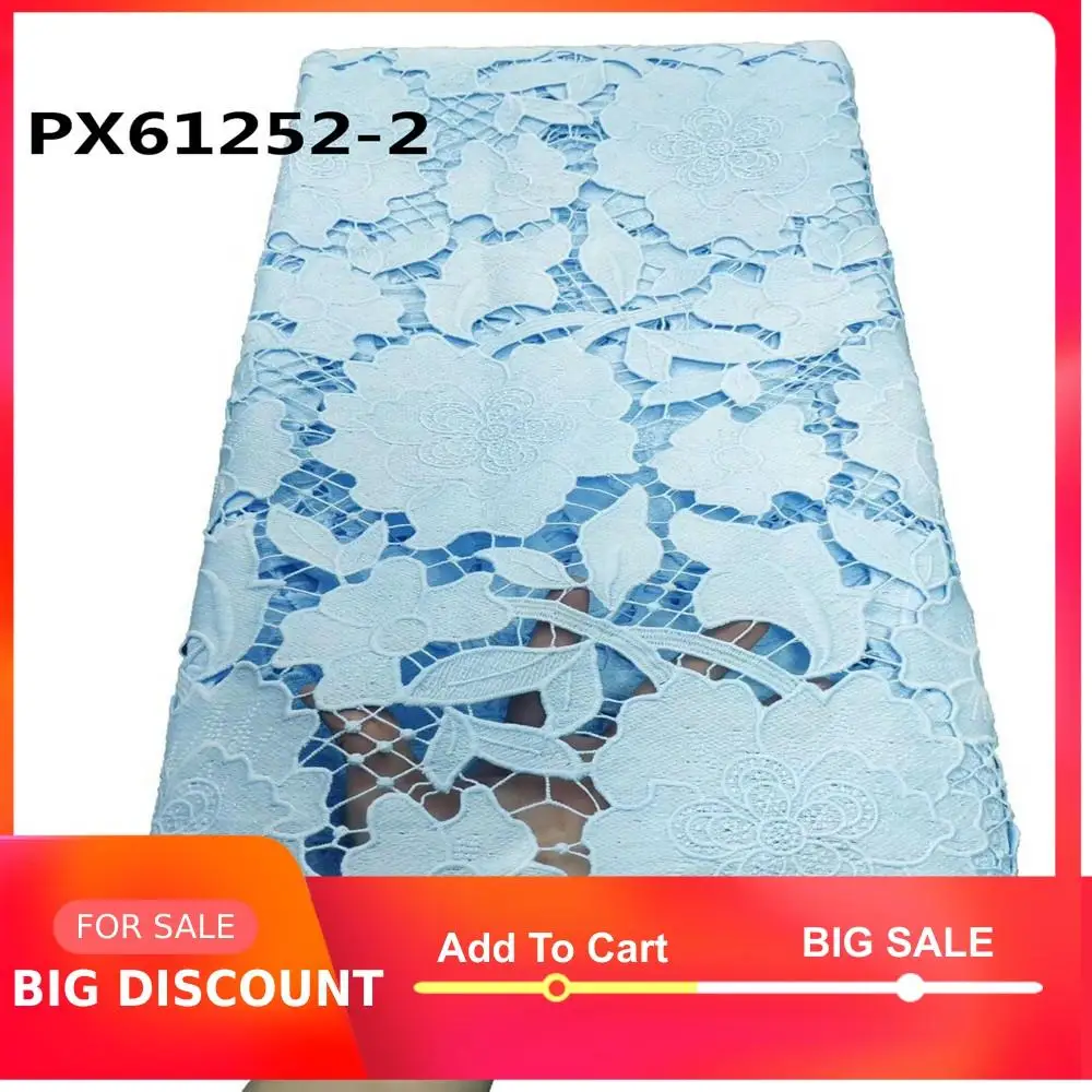 Очень милое 5 ярдов и красивое небесно голубое кружевное платье в африканском