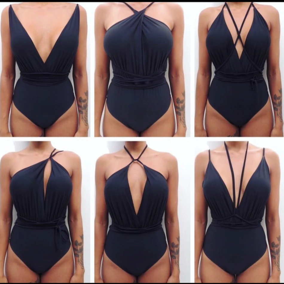 

2019 New Sexy One Piece Swimsuit Women Swimwear Push Up Monokini Bandage Bodysuit Female Beachwear Summer Bathing Suits
