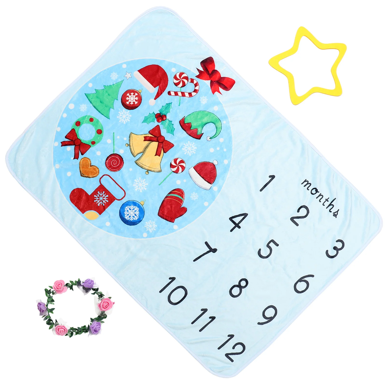 

Baby Milestone Blanket Infant Photography Background Prop Flannel Mat Blanket