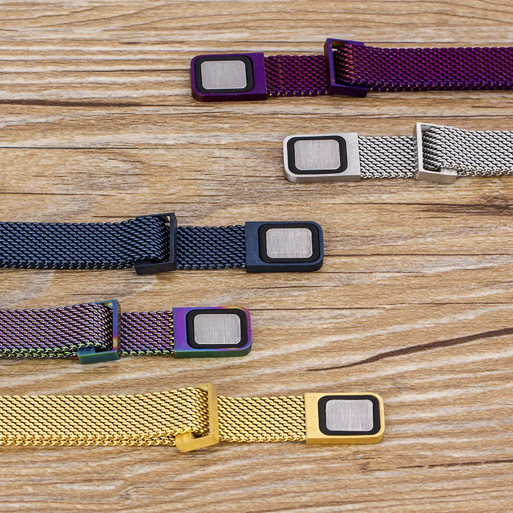 Классический сетчатый Браслет из нержавеющей стали браслет для часов 7 цветов на