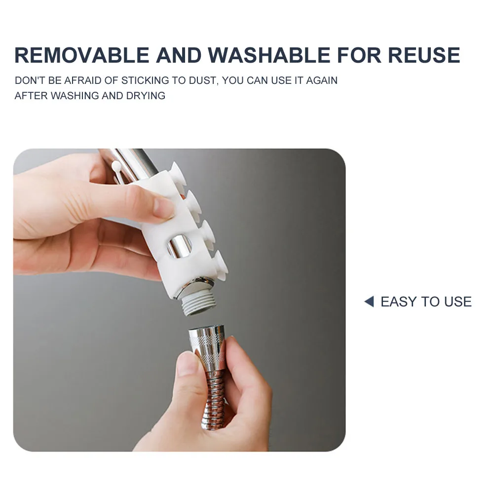 

2pcs/pack Home Bathroom Wall Mounted Reusable Non Slip Adjustable Spray Head Punch Free Stand Suction Cup Shower Holder Rack
