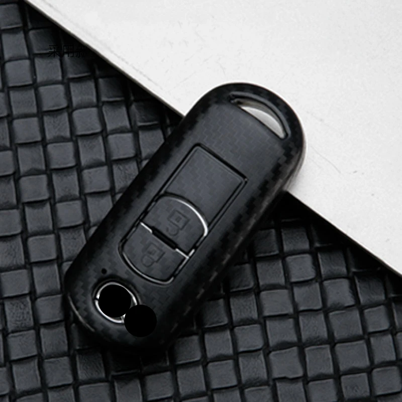 Автомобильный глянцевое углеродное волокно АБС пластик ключ чехол для Mazda CX 5/CX5