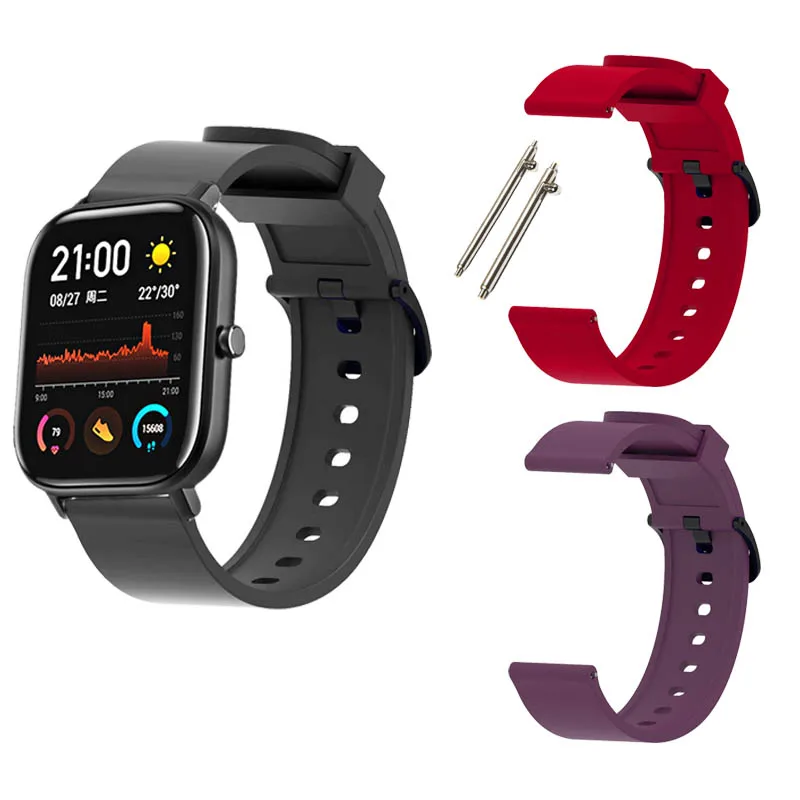 Для Xiaomi Amazfit Bip браслет ремешок для часов GTS GTR 42 мм кожаный силиконовый |