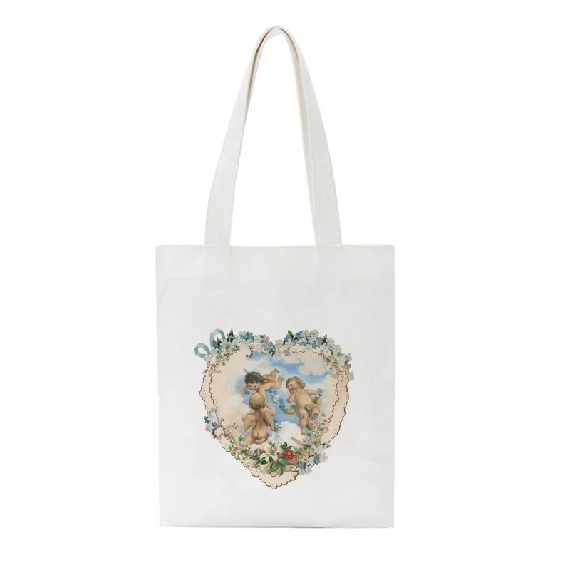 Женская Холщовая Сумка через плечо сумка в стиле Харадзюку с принтом мультяшного