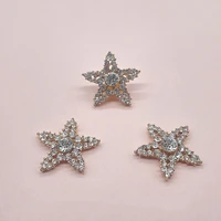 5pcs handmade hair accessories material rhinestone pearl starfish flower plate diamond buckle gift box diy alloy jewelry botton