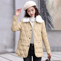 new women leather down jacket autumn winter 2022 casual fashion mink fur collar solid color loose short sheepskin down coat