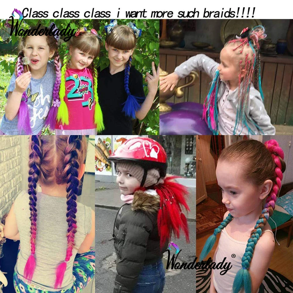 WonderLady 24 дюйма синтетические косички волосы для наращивания огромные на крючках