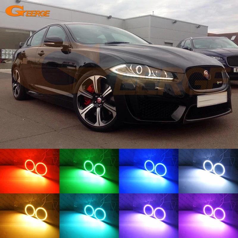 

RF remote Bluetooth APP Multi-Color Ultra bright RGB LED Angel Eyes kit For Jaguar XF XFR XFRS X250 2012 2013 2014 2015 XENON HD