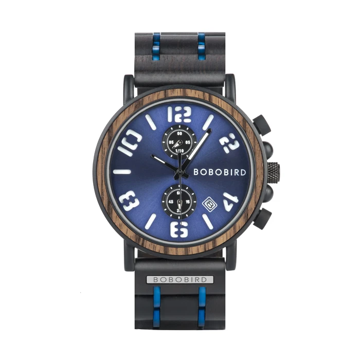 L-S26-5 Relojes hombre BOBOBIRD Топ бренд класса люкс мужские часы Дерево водонепроницаемый хронограф наручные часы с подарочной коробкой zegarek meski L-S26 - Цвет: L-S26-5