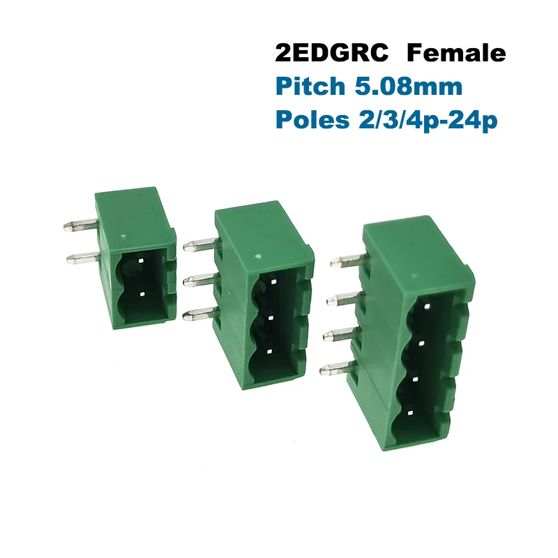 50 шт. штепсельный винтовой клеммный блок PCB шаг разъема 5 08 мм 2EDGVC/RC/V/R разъем