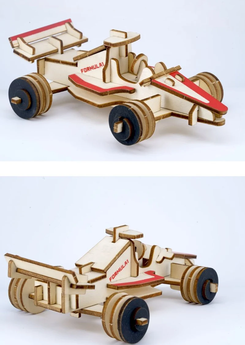 F1 racing model 3d puzzle wooden toys for children jigsaw kids gifts educational DIY | Игрушки и хобби