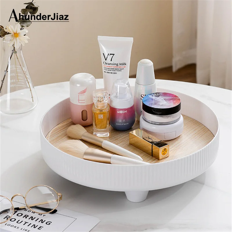 

Ins Nordic Wooden Round Desktop Storage Tray Aromatherapy Cosmetics Decoration Tray Wedding Kitchen Serving Tray Home Decor