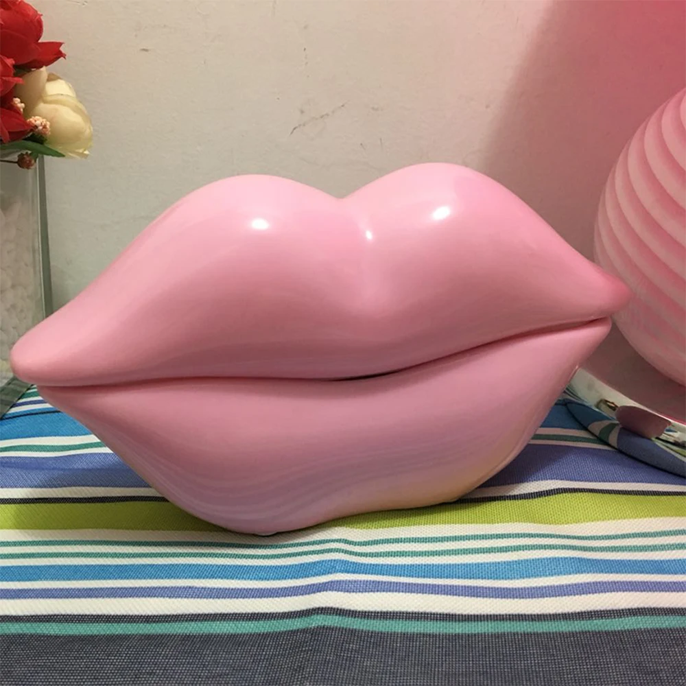 

Stylish Lips Shape Telephone Landline Phone Desktop Fixed Wired Cellphone Multi-Functional Mouth Phine for Home Office Hotel