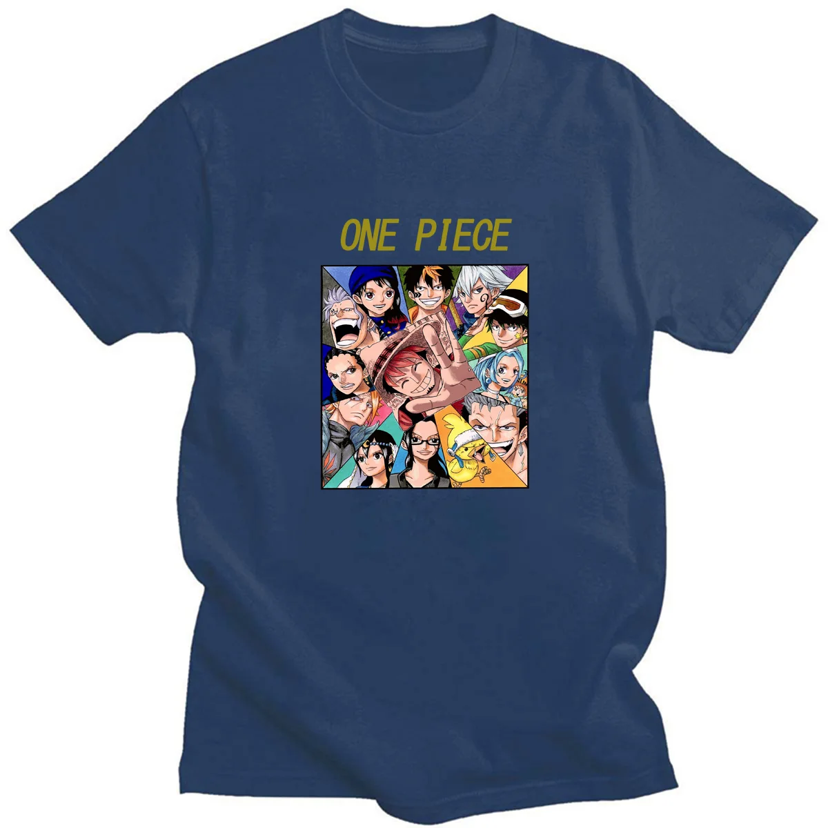 

Summer Hot Japanese Anime One Piece Characters Art Print T-Shirts Daily Casual Short Sleeve O-neck Cotton Tees for Fans
