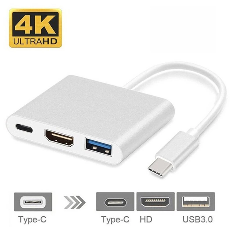 Basix USB C концентратор к HDMI адаптер Тип usb Hdmi 4 K 3 0 Порты и разъёмы с Мощность доставки