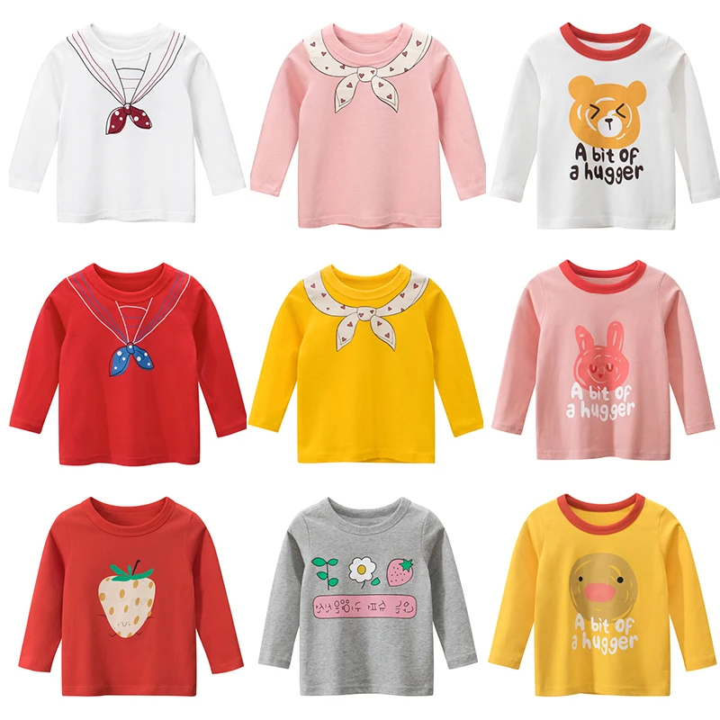 Детская футболка с длинным рукавом хлопковые футболки для девочек и мальчиков