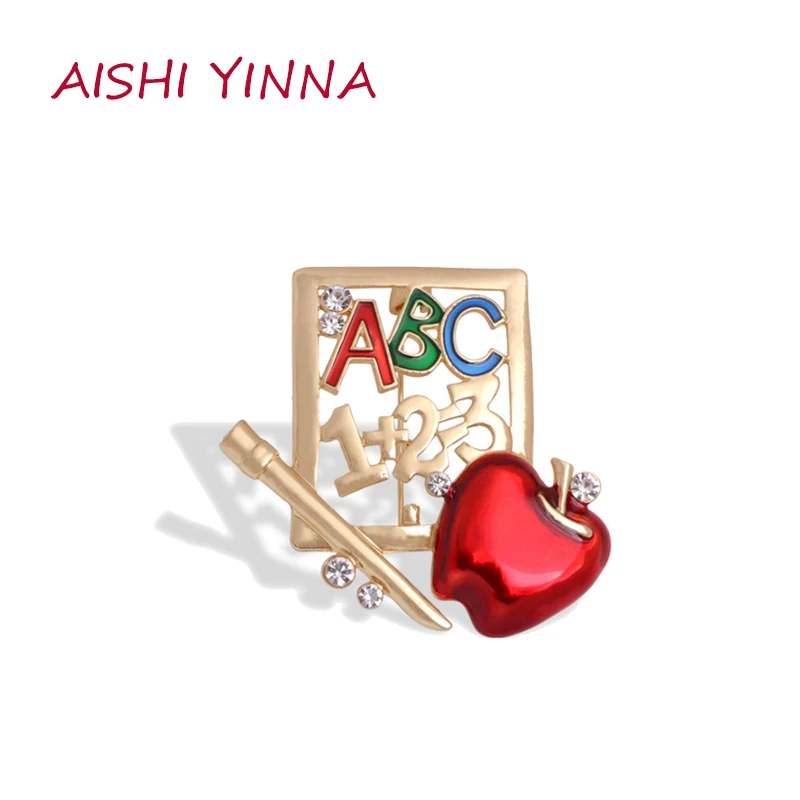 

AISHI YINNA Creative Spoof New Christmas Apple Brooch Dripping Oil Men And Women Brooch Cute Accessories Jewelry Gifts