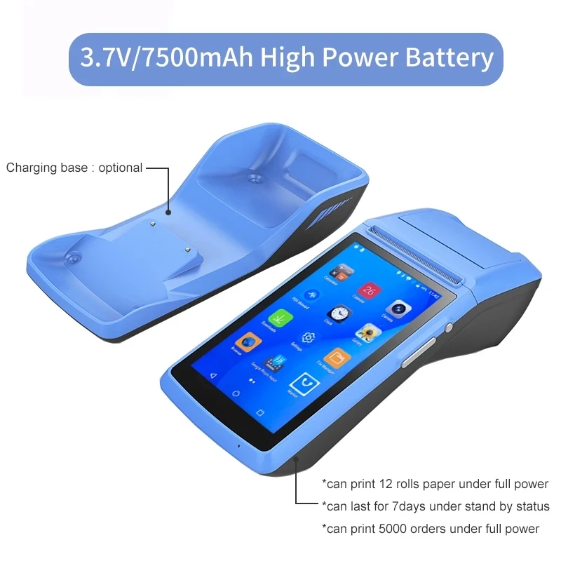 Android 8 1 e Boleta NFC PDA POS чековый Bluetooth 58 мм Принтер термальный Сканирование штрих кода