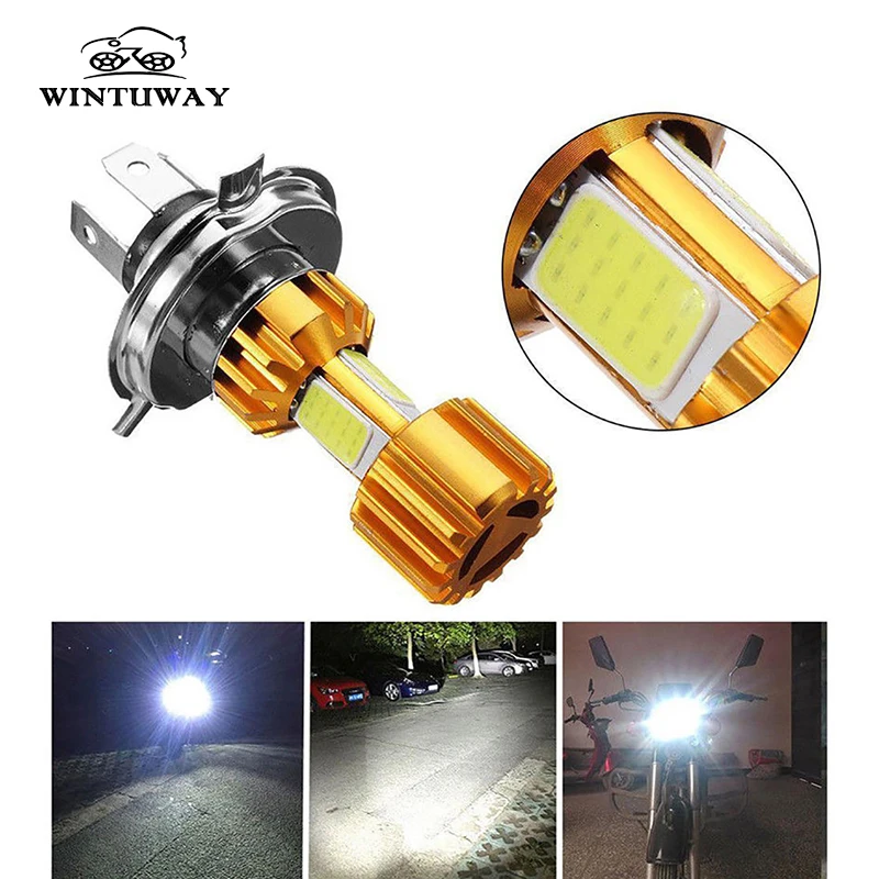 

Светодиодная мотоциклетная фара WINTUWAY H4 12 В H4 COB, мотоциклетные лампы, супер яркие белые мотоциклетные фары, аксессуары для мотоциклов