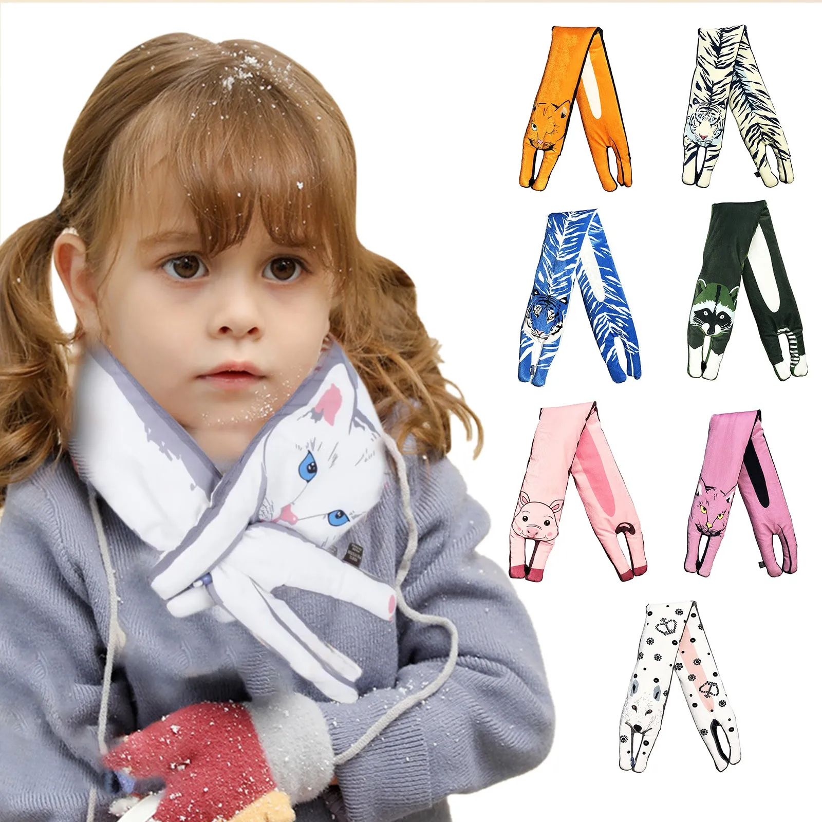 

Зимний шарф милый Золотой бархатный Детский шарф модный плотный теплый студенческий шарф с мультяшными животными Детский шарф 2021 Новинка