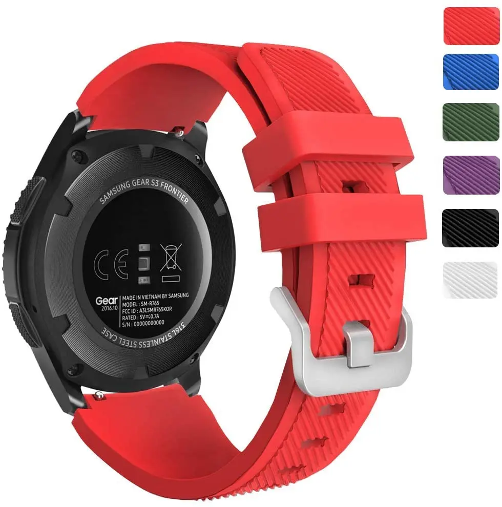 Ремешок для Samsung Galaxy Watch Huawei watch GT2 46 мм 42 Gear s3 Frontier active 2 40 44 S2 correa силиконовый