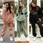 Спортивный костюм женский, зимний, Толстовка Оверсайз + штаны